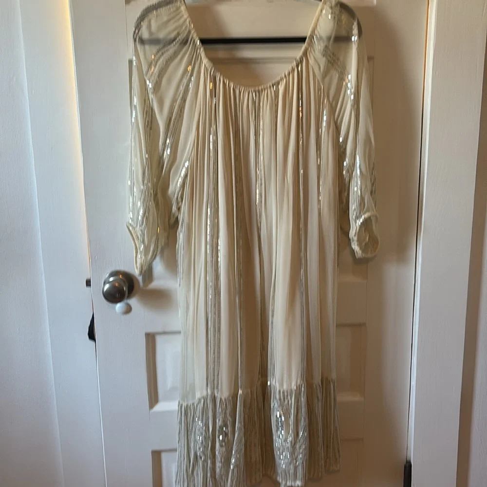 Carolina K-Sequin Embellished Cream Dress from Anthropologie XL - Picture 8 of 9